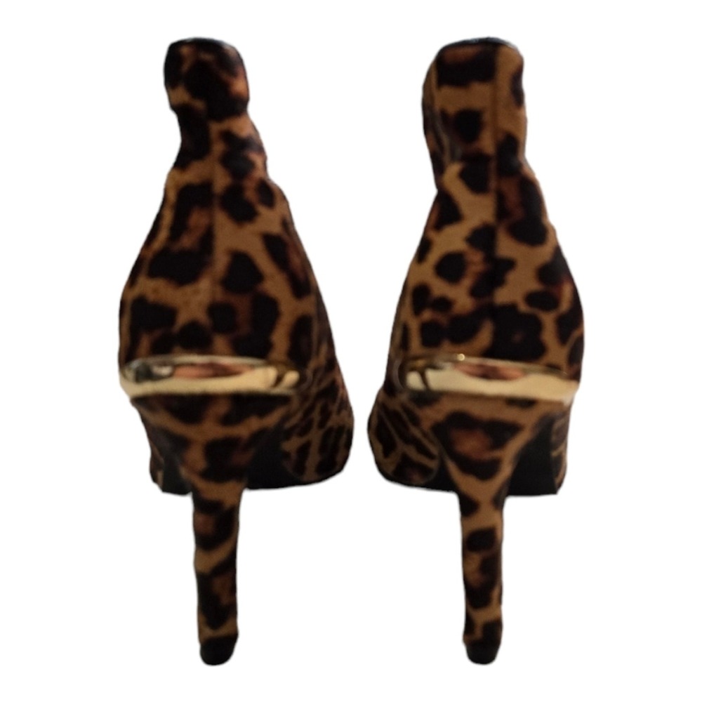 Steve Leopard Print Open Toe Stiletto Heel Bootie… - image 8